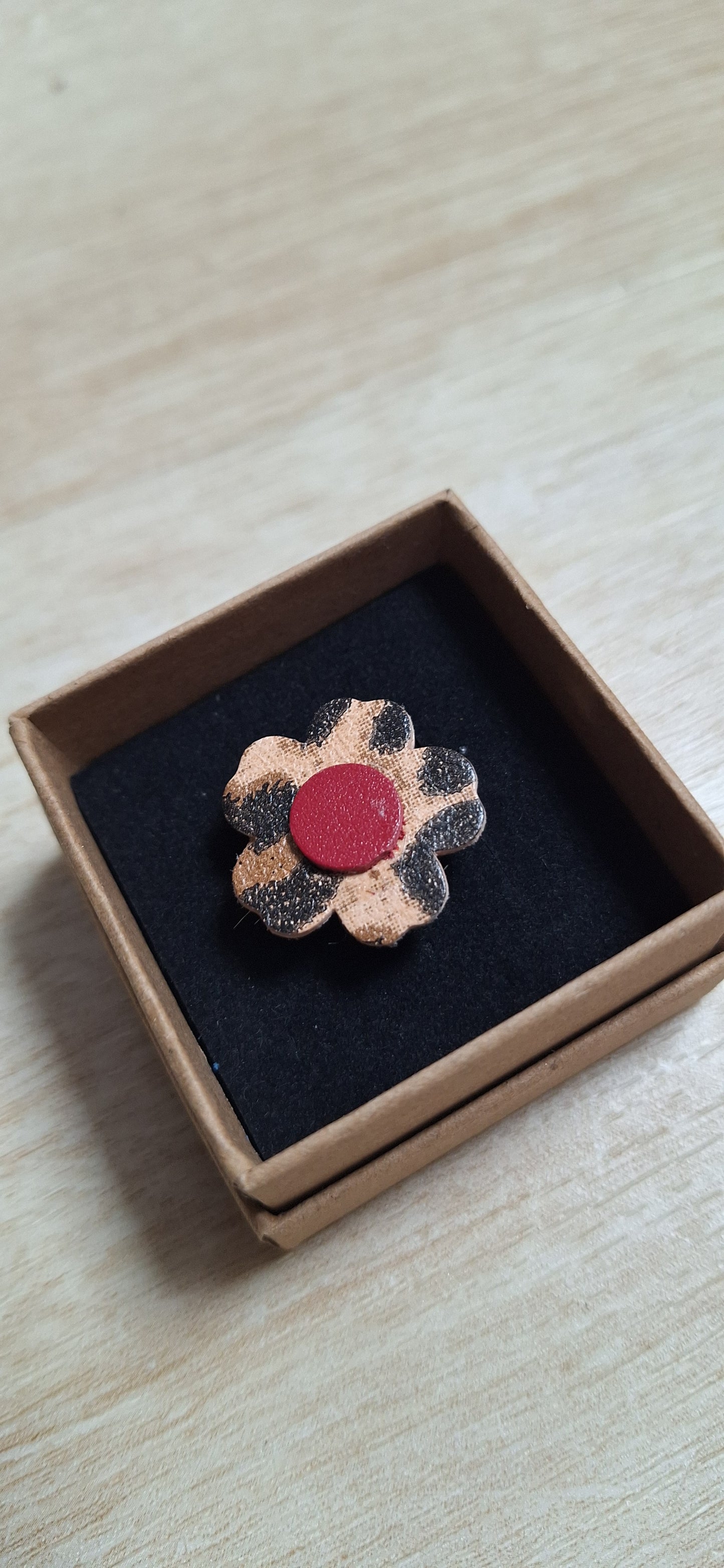 Bague Bleunienn - léopard & rouge