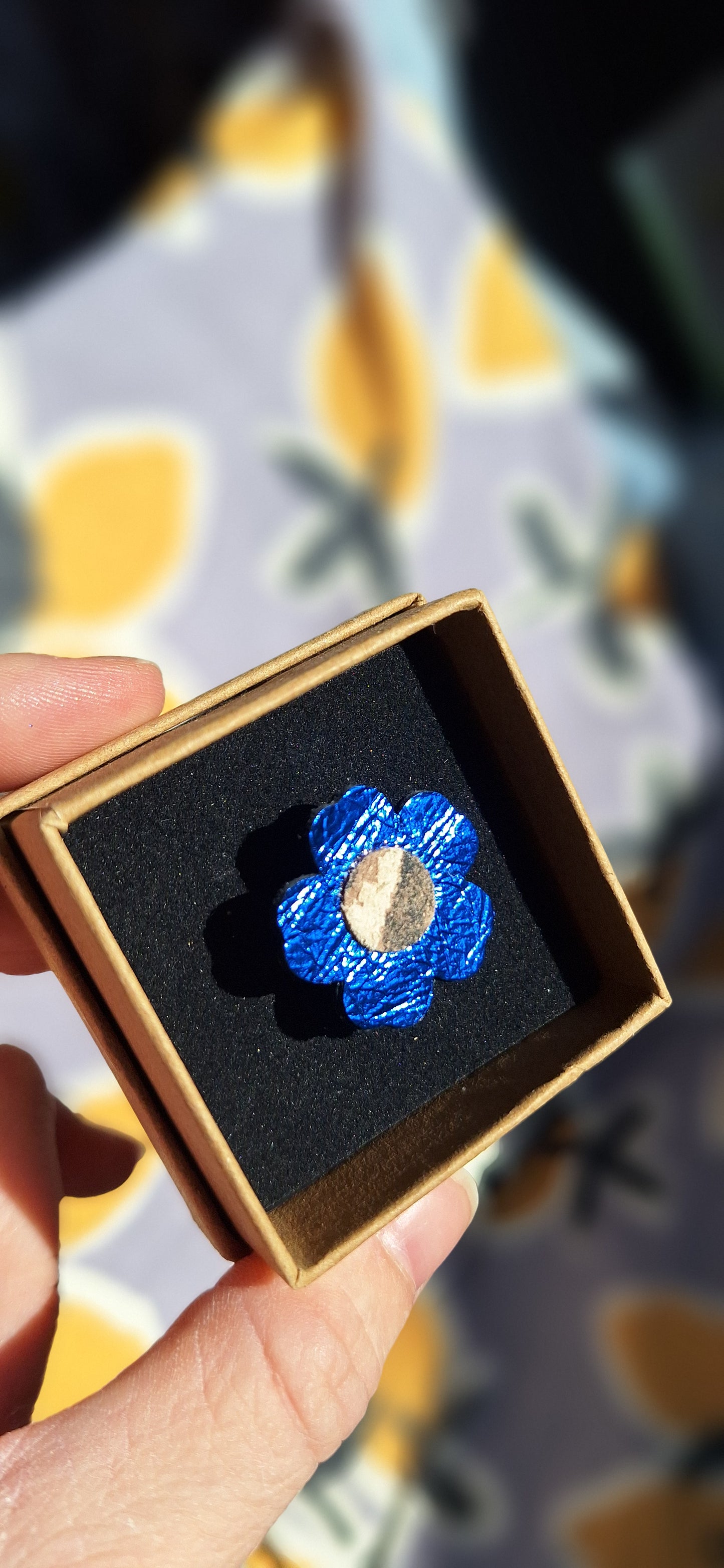 Bague Bleunienn - bleu irisé & animal