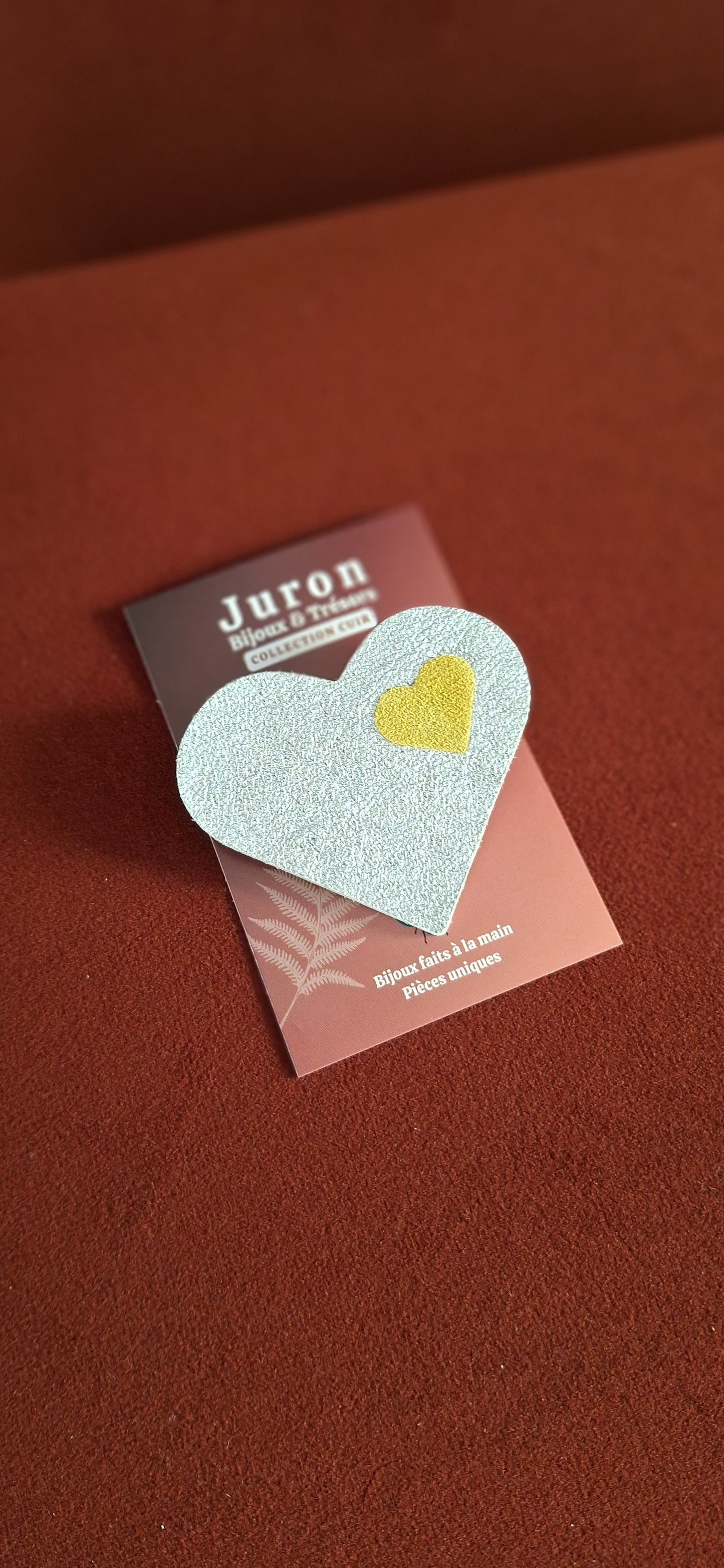 Broche Kalonenn - argenté & jaune