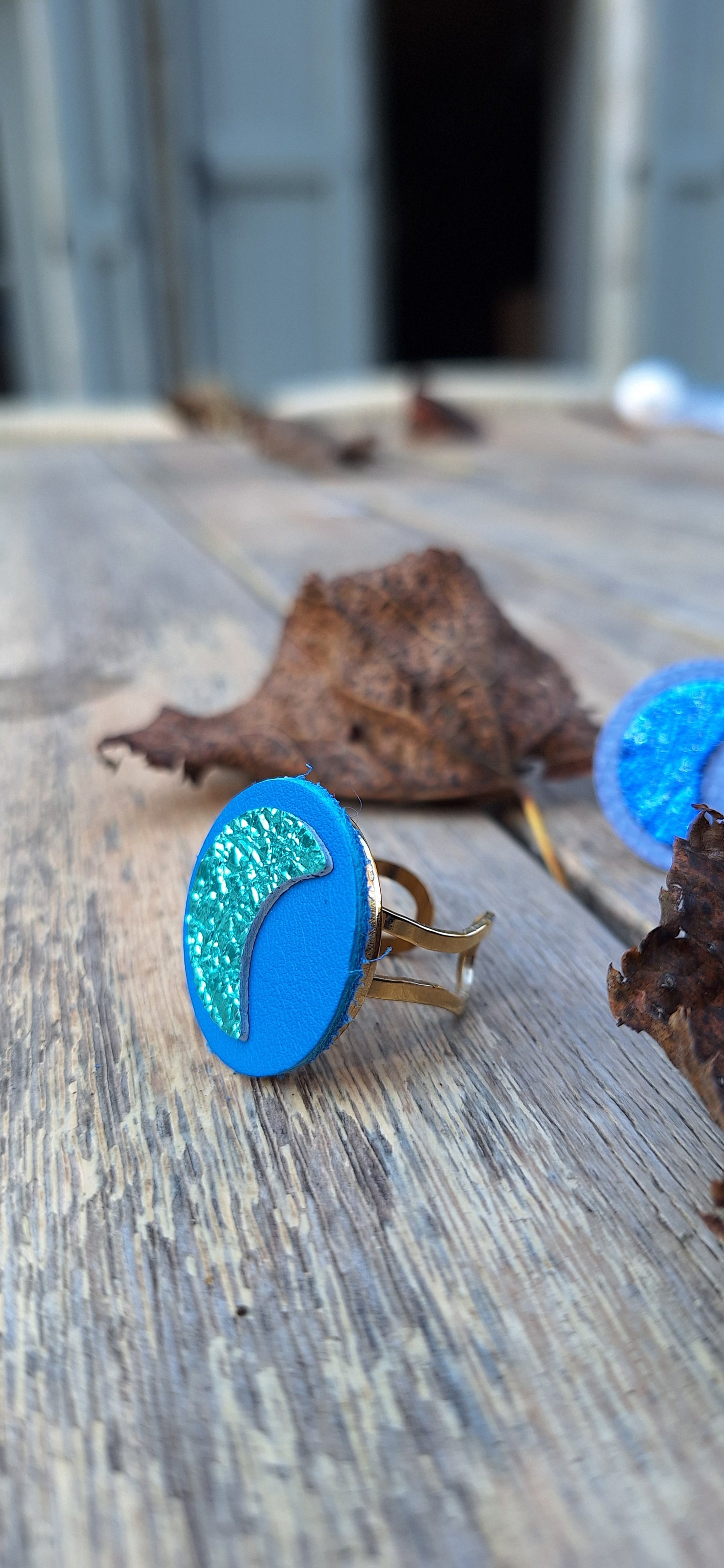 Bague Loargann - bleu & vert irisé