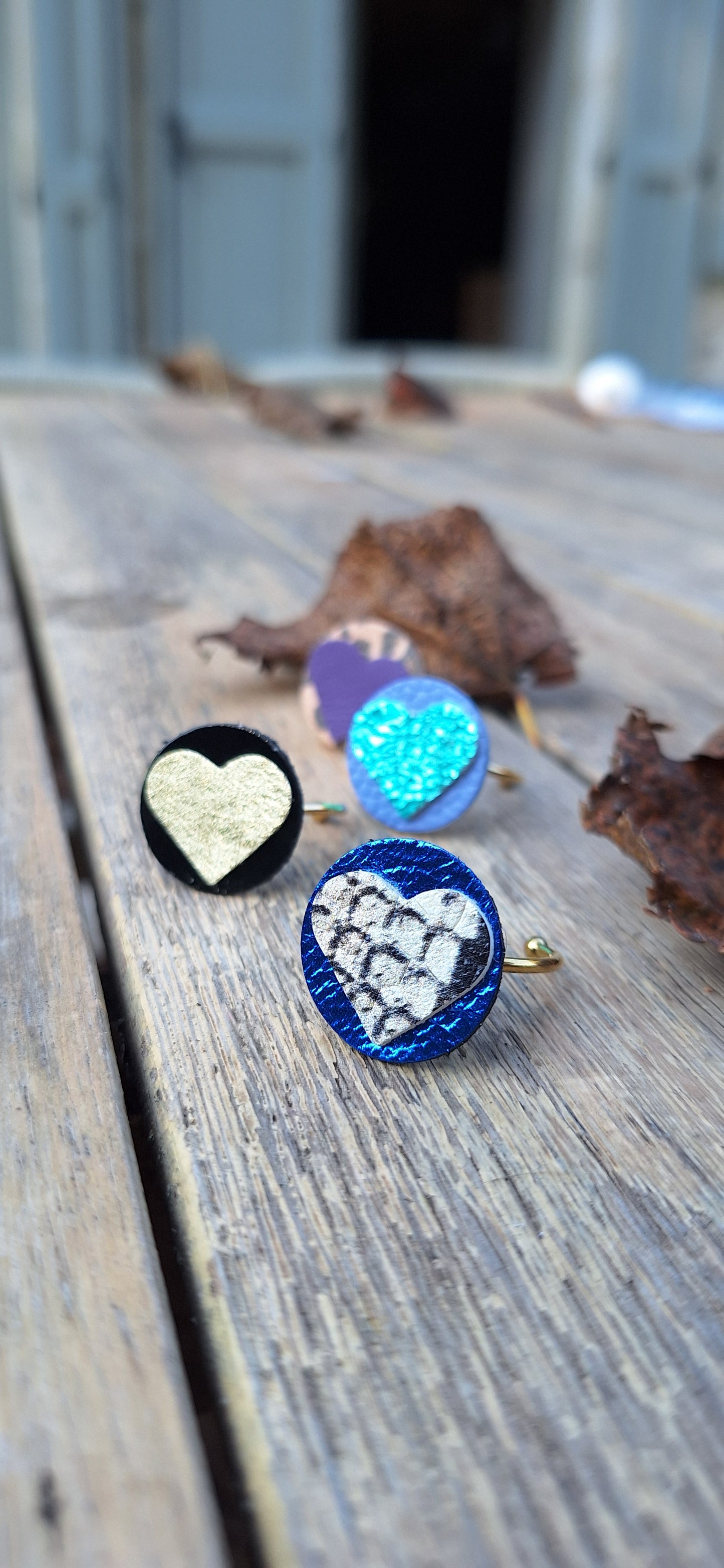 Bague Kalonnen - bleu irisé & serpent