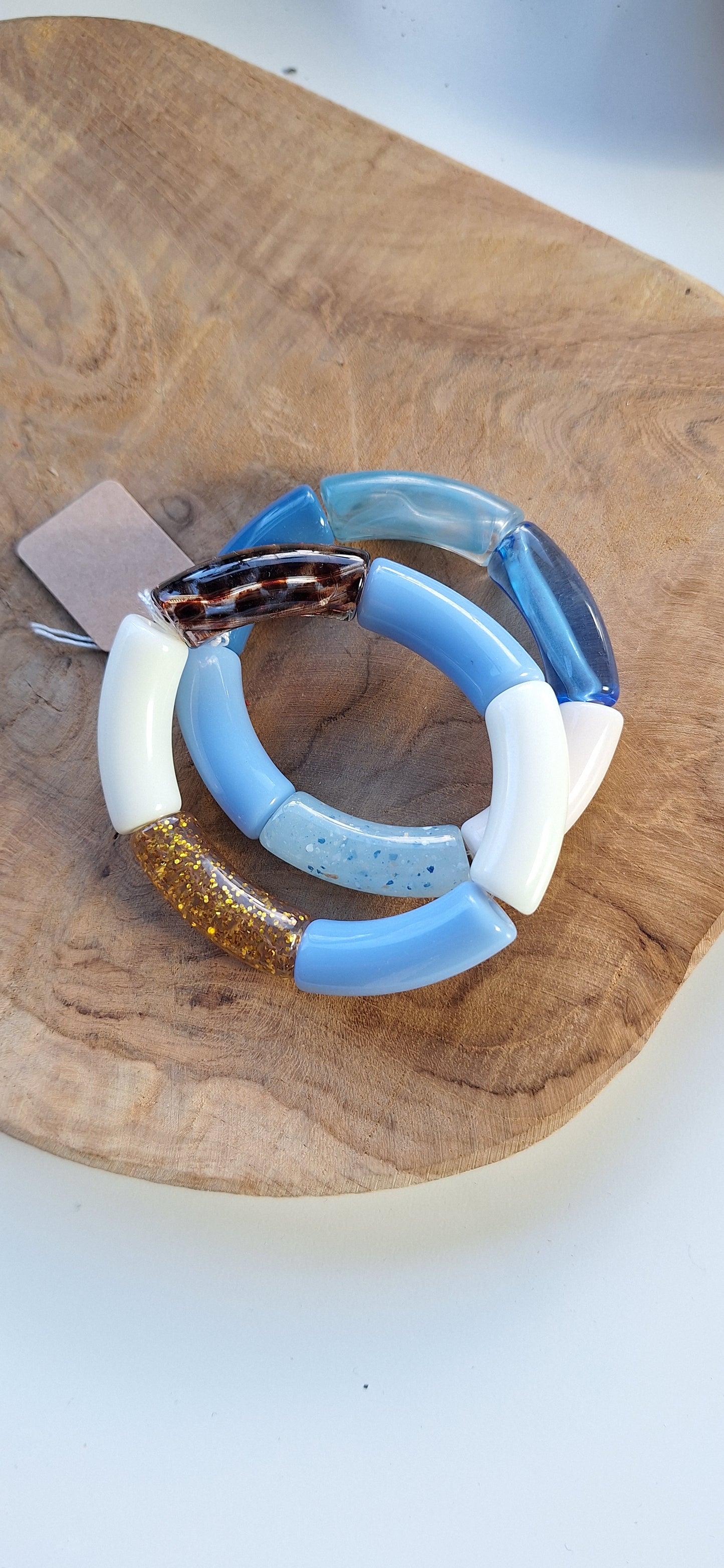 Duo de bracelets-tubes -bleu