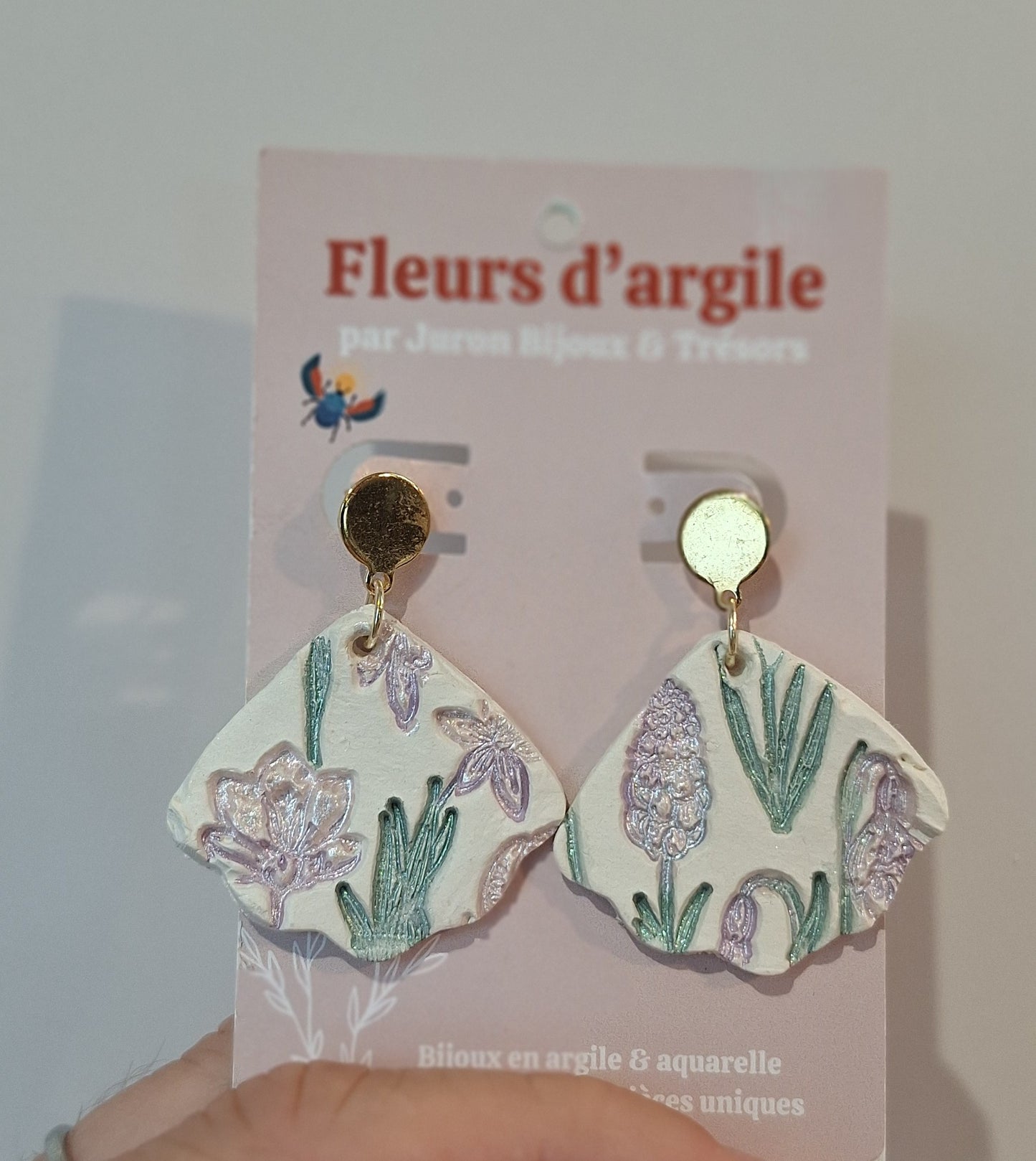 Boucles Coquillages - mauve