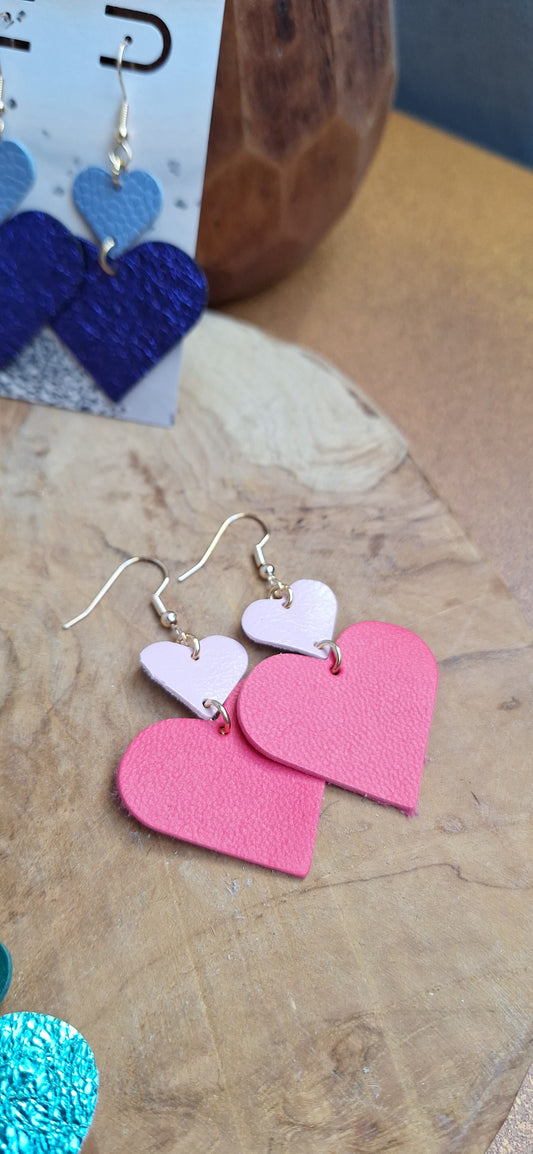 Love Heart rose foncé + rose clair