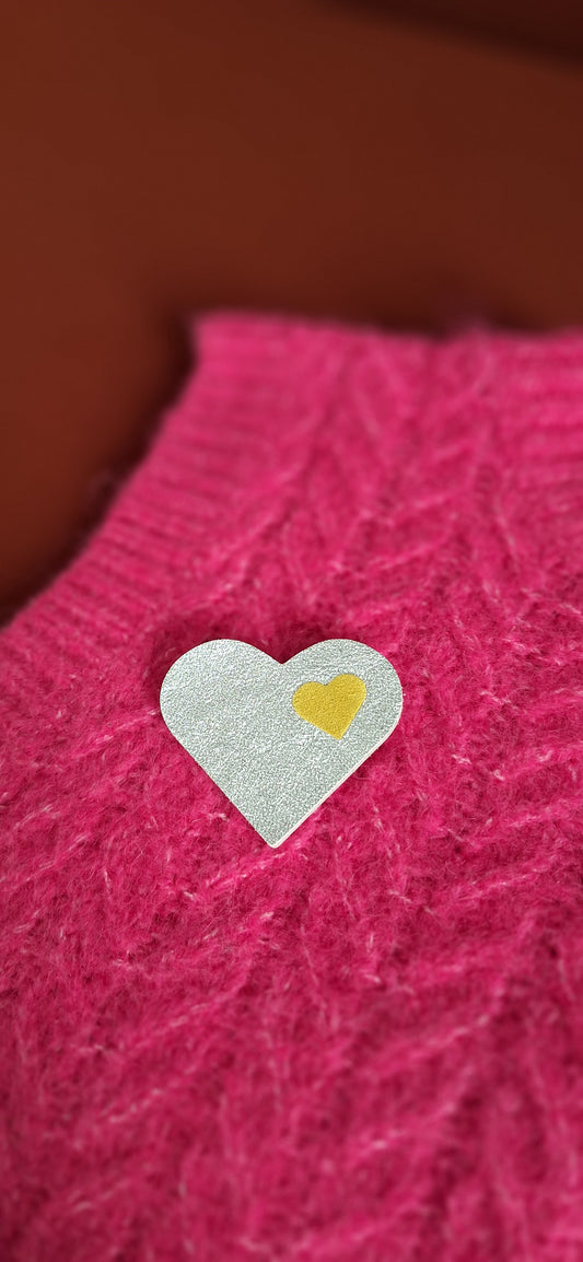Broche Kalonenn - argenté & jaune