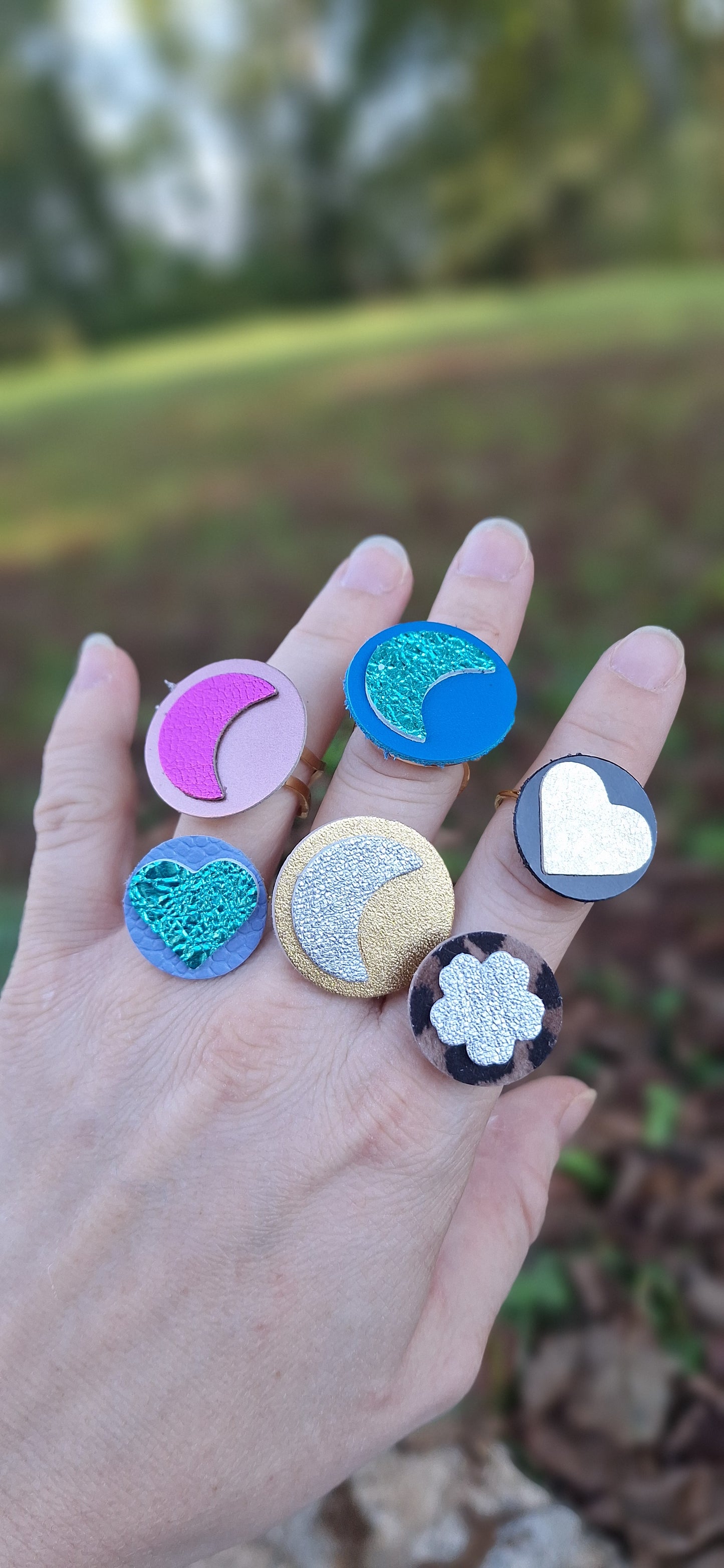 Bague Bleunienn - bleu irisé & zébré