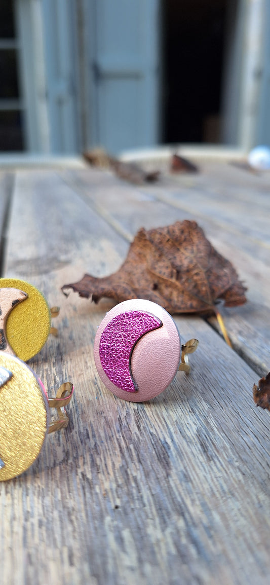 Bague Loargann - rose clair & fuchsia irisé