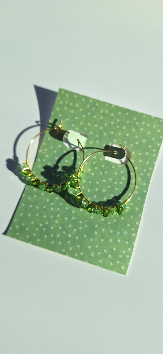 Boucles fantaisie - créoles vertes