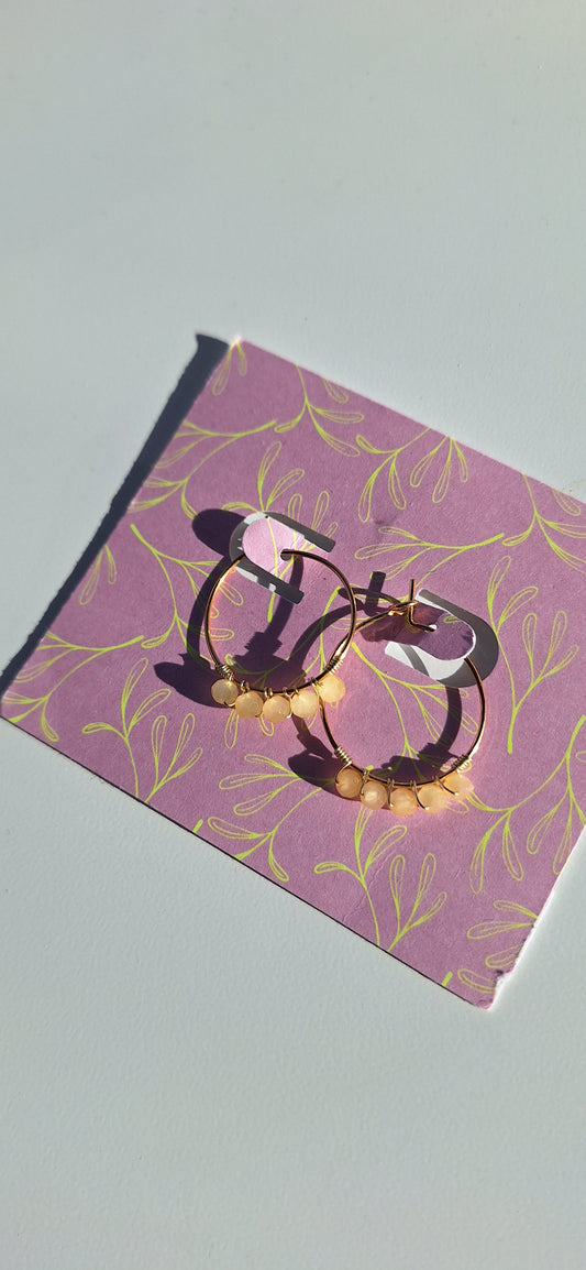 Boucles fantaisie - petites créoles pêche