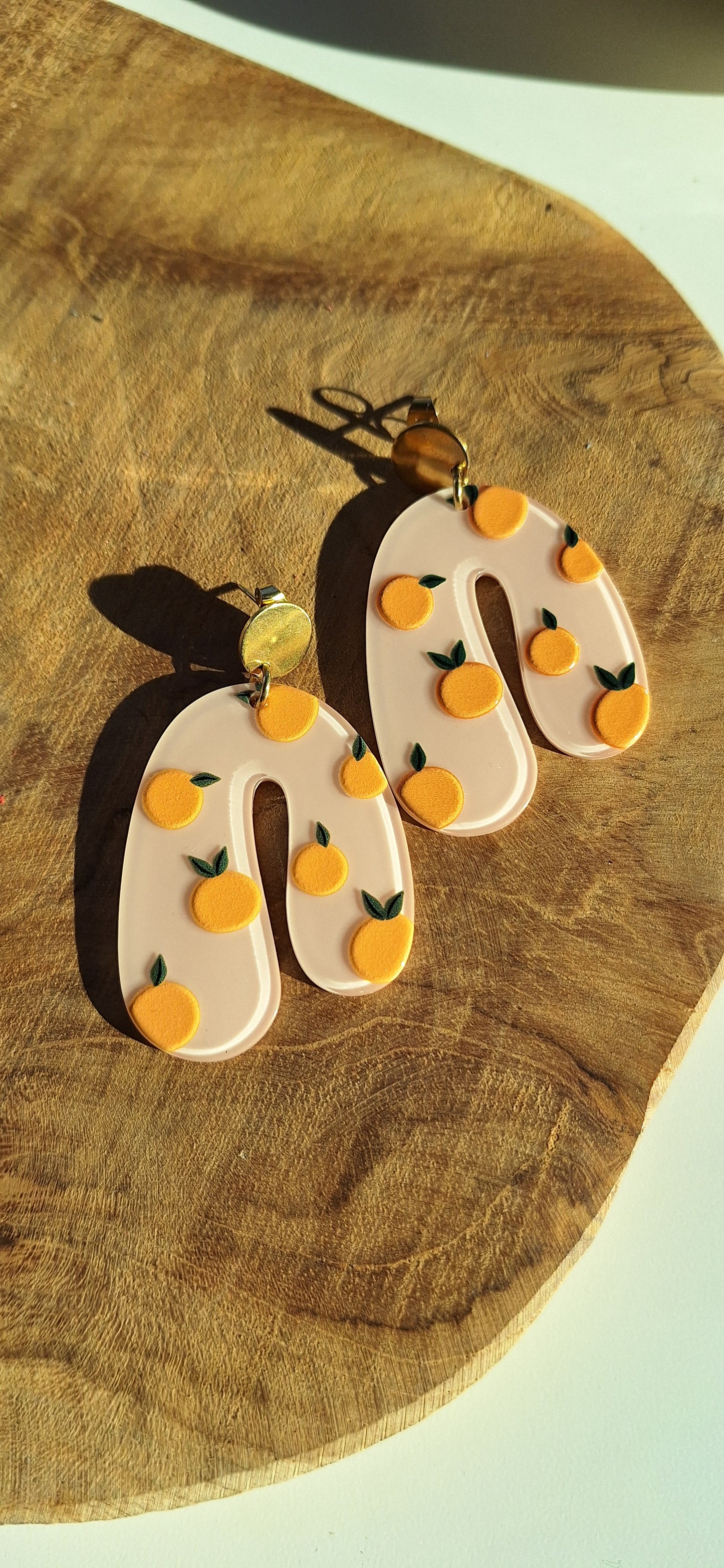 Boucles fantaisie - oranges