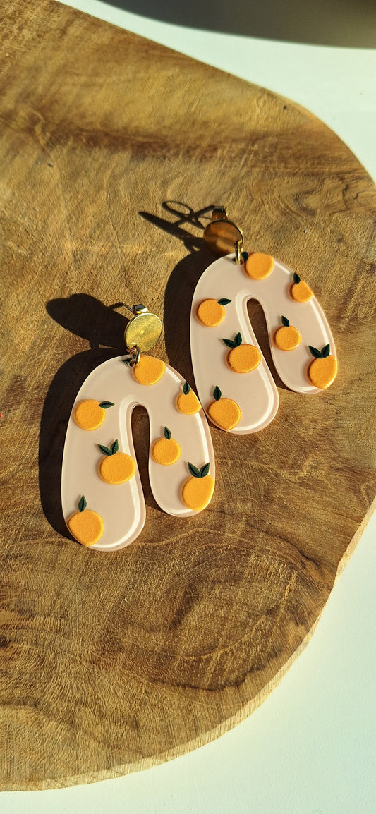 Boucles fantaisie - oranges
