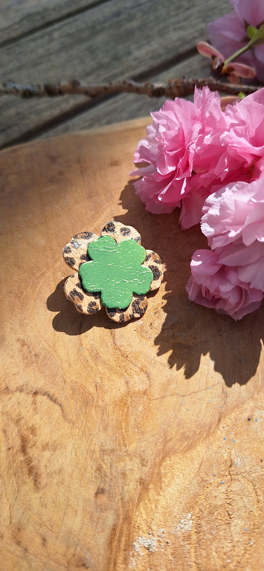 Broche Eclosion - vert & léo
