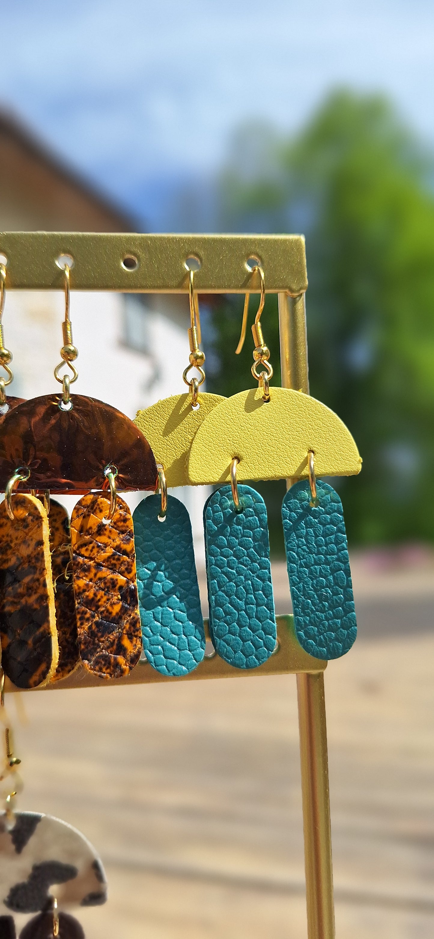 Boucles Silhouette - jaune & vert