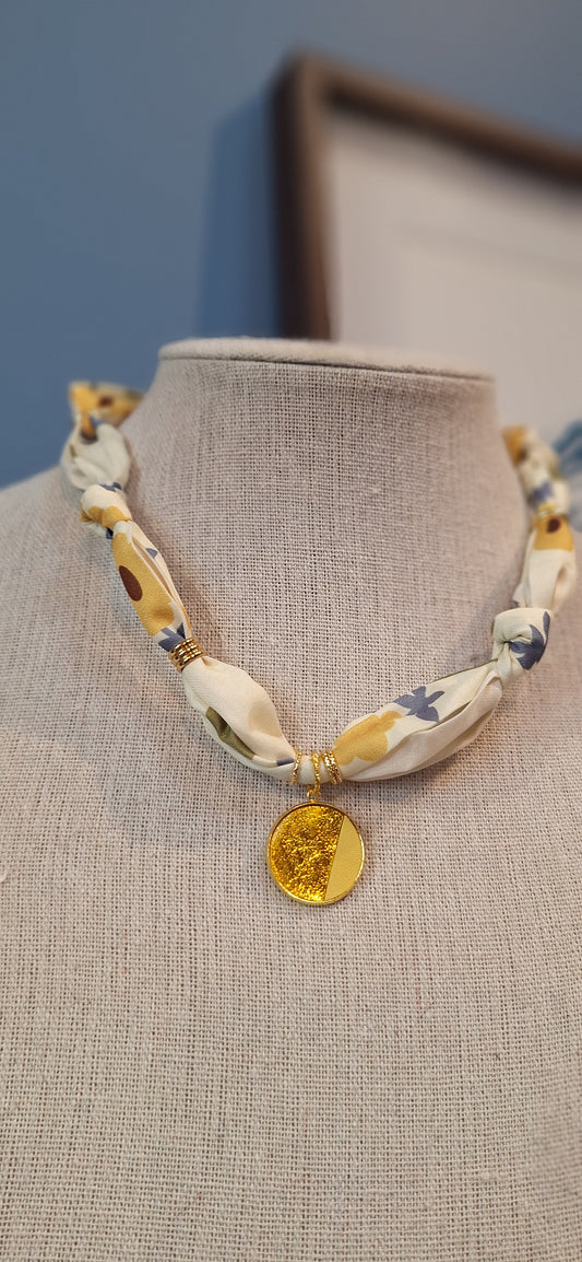 Collier-foulard Allure - jaune